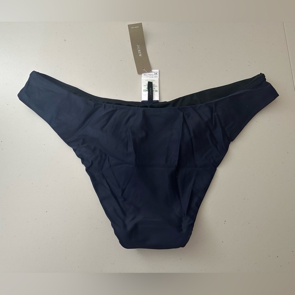 J.Crew Curved-Waist Cheeky Bikini Bottom Size Large Navy Blue - Picture 5 of 6